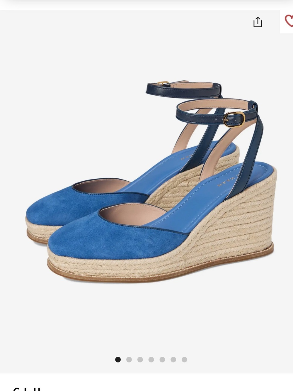 Cole Hann 🔥 Spandrille Suede Kyra cloudfeel wedge sandals